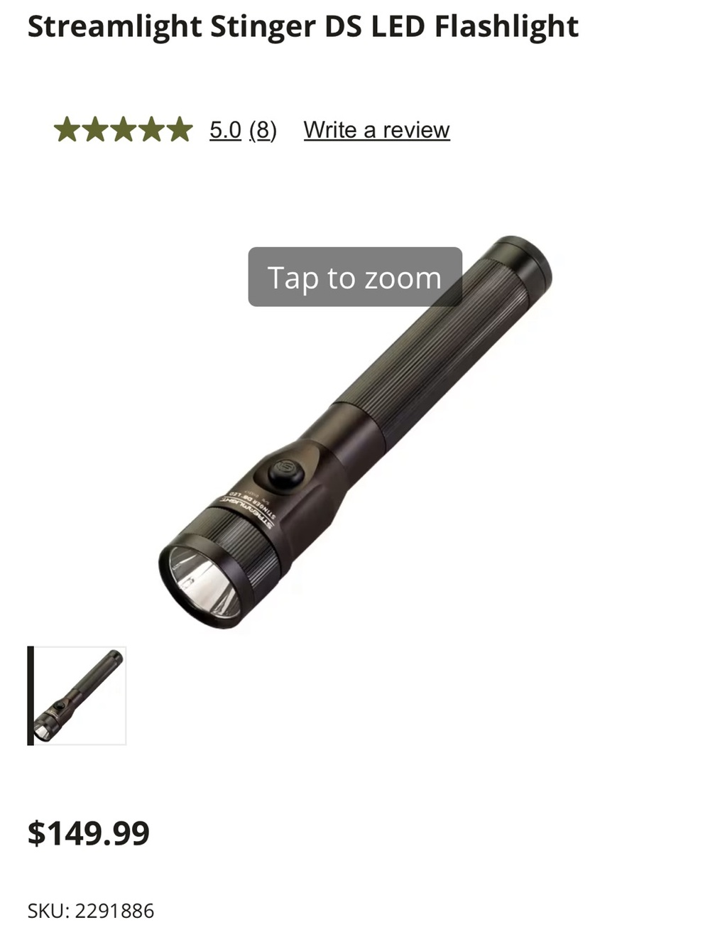 Stinger DS LED Flashlight — Black